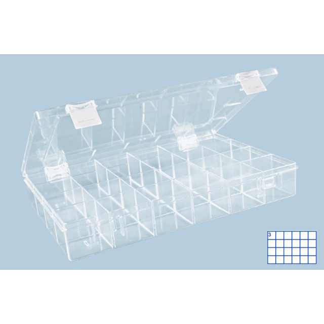 Sortimentskasten PS-CLASSIC glasklar 24 Fächer 612500