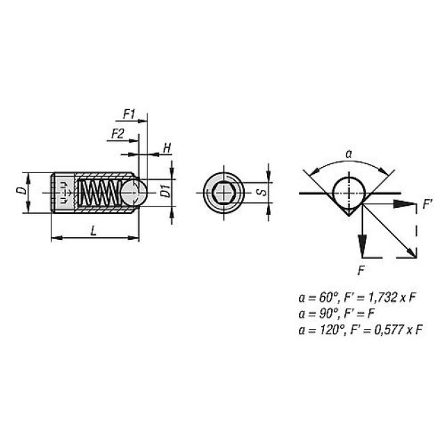 FEDERNDES DRUCKSTÜCK Stahl  K0315.404