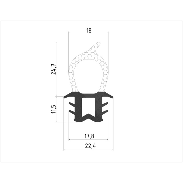 EPDM-Zellgi.-Prof GRE2257 (8567) 50m sw