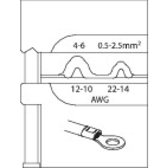 Modul-Einsatz für unisolierte Kabelschuhe 8140-03/-04/-05