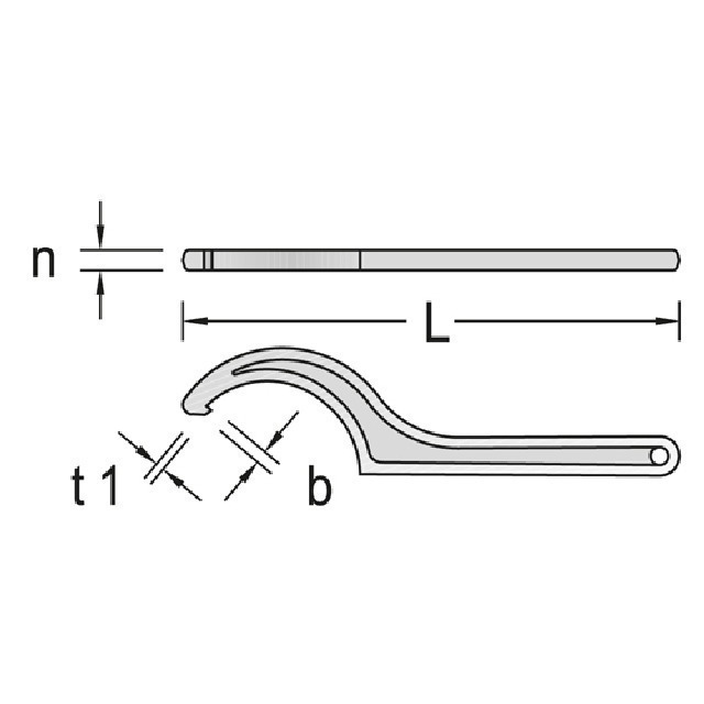 Hakenschl. m. Nase 40 155-165 GEDORE