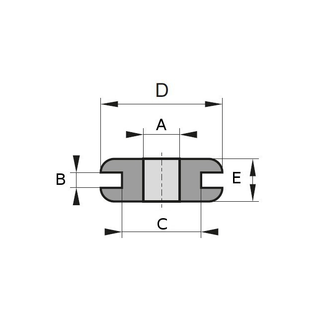 Kabeltüllen PVC 25x18x15mm H=9/2mm