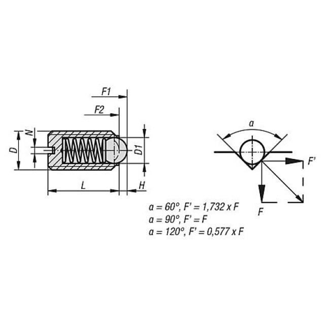 FEDERNDES DRUCKSTÜCK Stahl  K0309.203