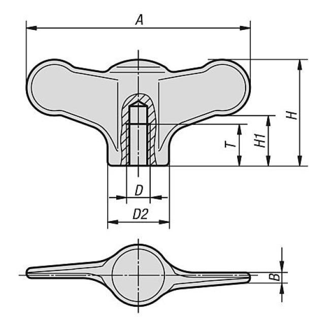 FLÜGELGRIFF Stahl  K0273.904
