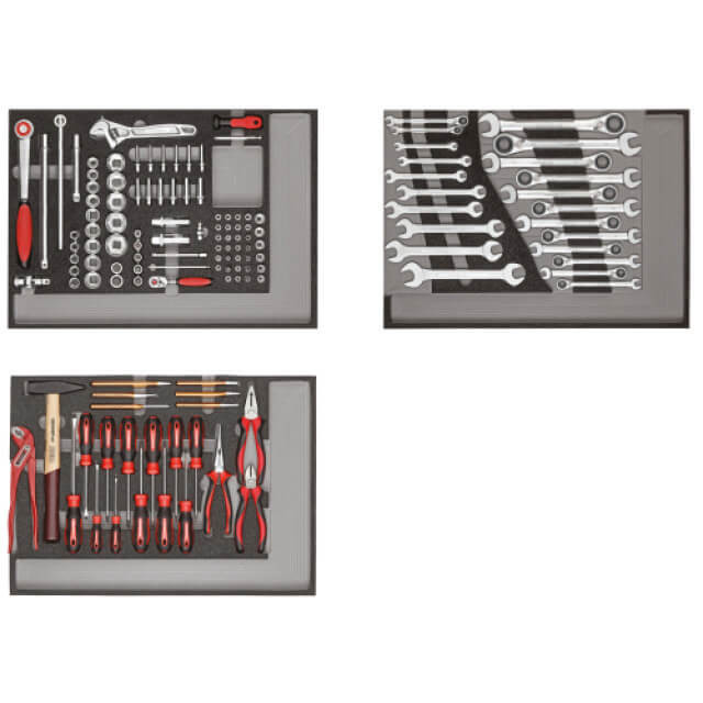 Werkzeugsatz in Schaumstoffmodulen 129-tlg R21010004