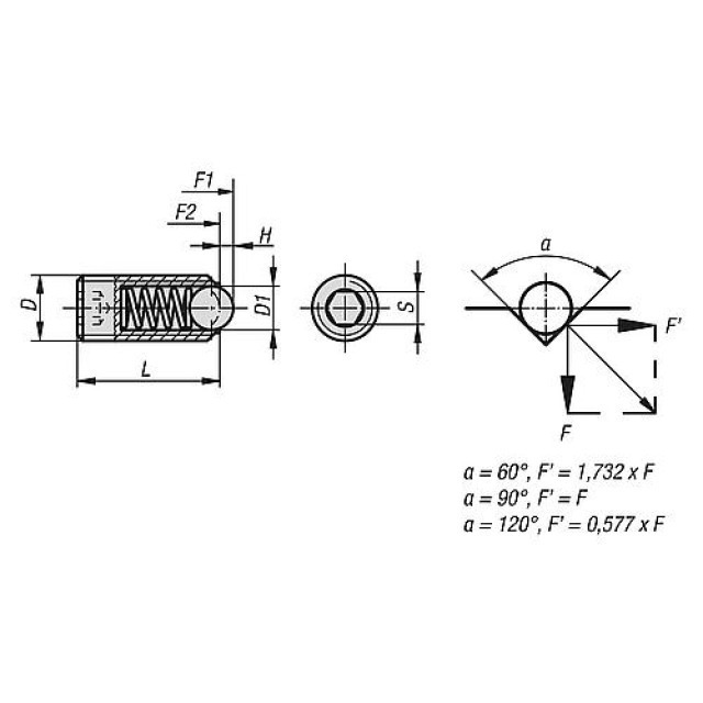 FEDERNDES DRUCKSTÜCK Stahl  K0316.404