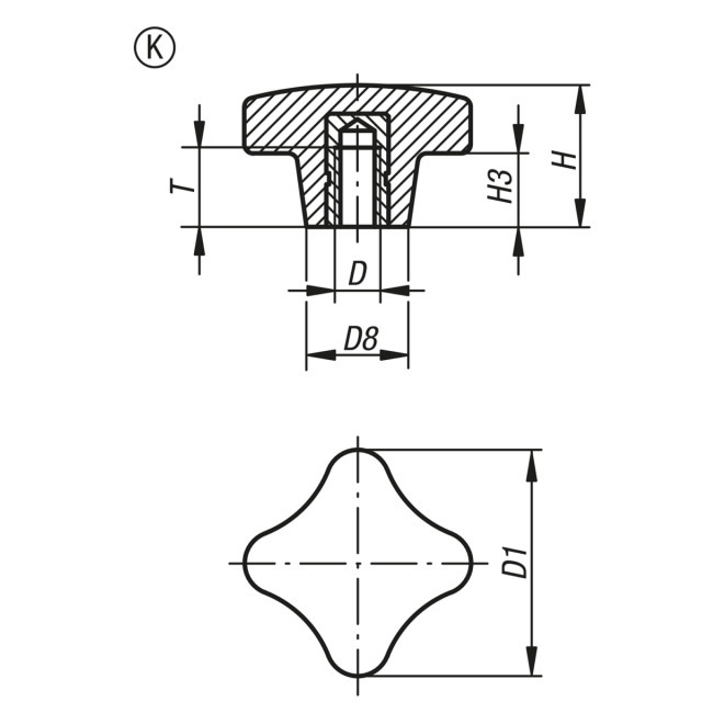 KREUZGRIFF  Duroplast  K1017.22505