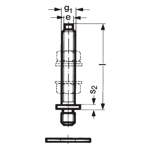 GM-FUSS Spindel L=85 M12 SW=8 SCHWING