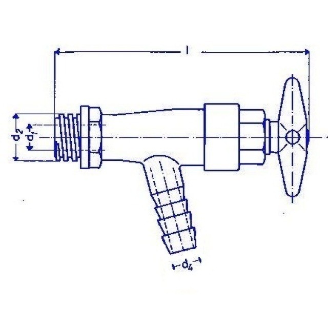 Ku-Eckventil 520100 22mm Breitg. x 1/2"T