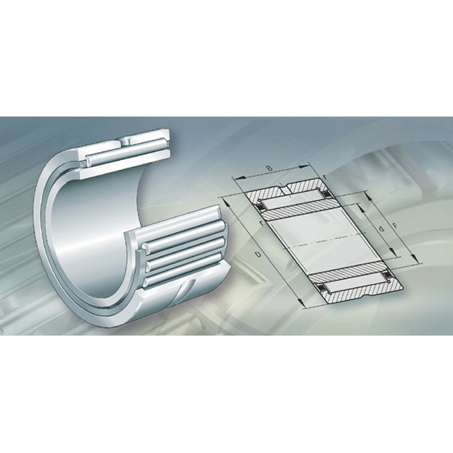 Needle roller bearing with ribs with inner ring from inner Ø 5 mm