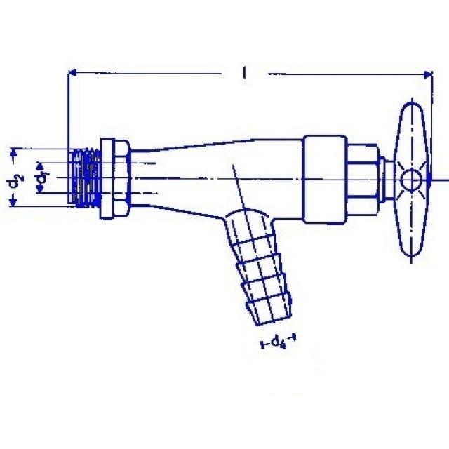 Ku-Eckventil 520300 1/2"AG x 1/2"T-LH