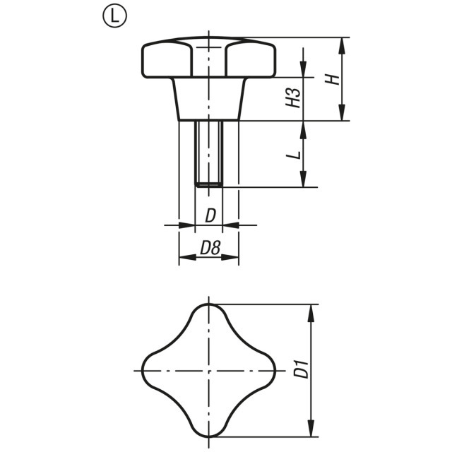 KREUZGRIFF  Duroplast  K1017.53206x30