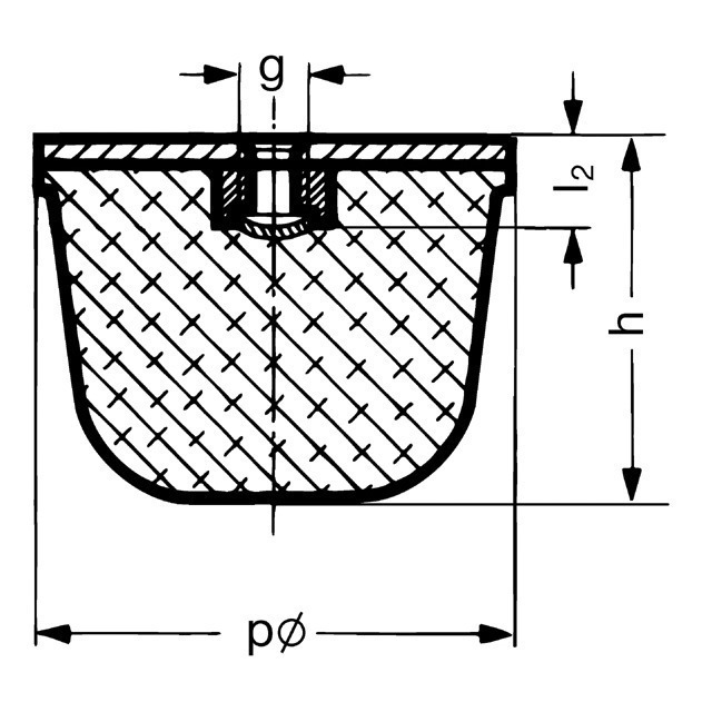 GM-PU KE 50 x 35 M10-10 mittel