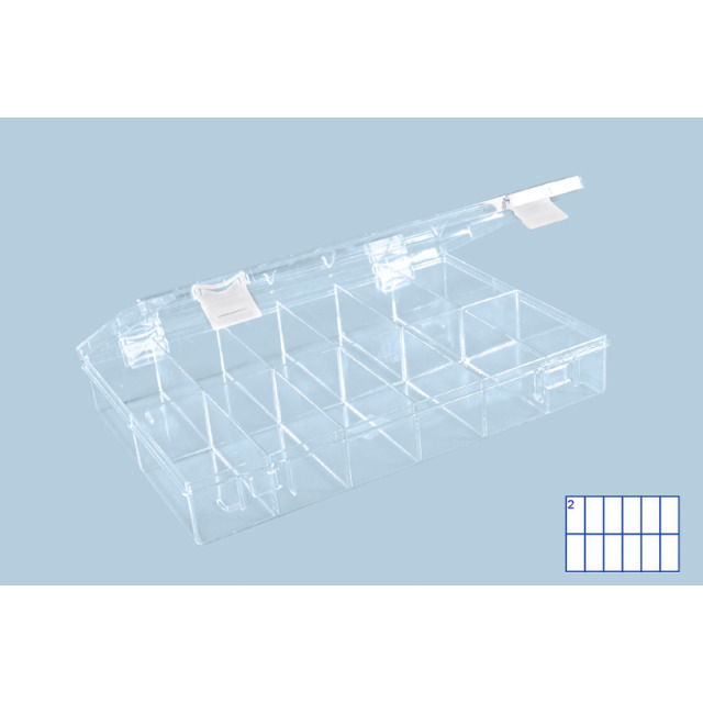 Sortimentskasten PS-CLASSIC glasklar 12 Fächer 612400